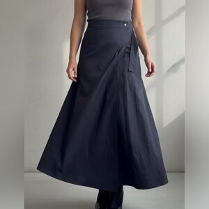 Sarah Pacini NWT Winning Blue Linen Blend Maxi Skirt - Size 3